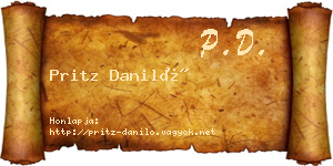 Pritz Daniló névjegykártya